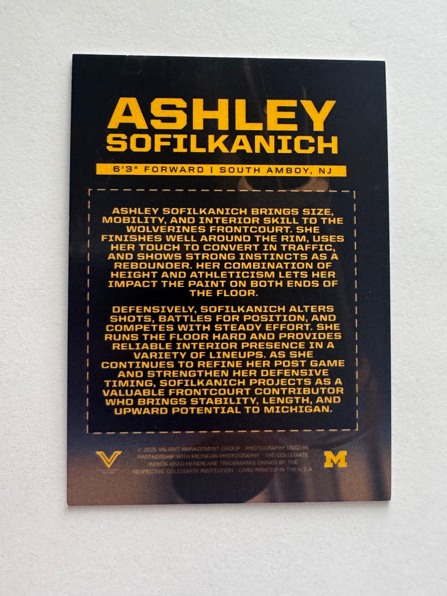 Ashley Sofilkanich Signature Series /100 Valiant Trading Card