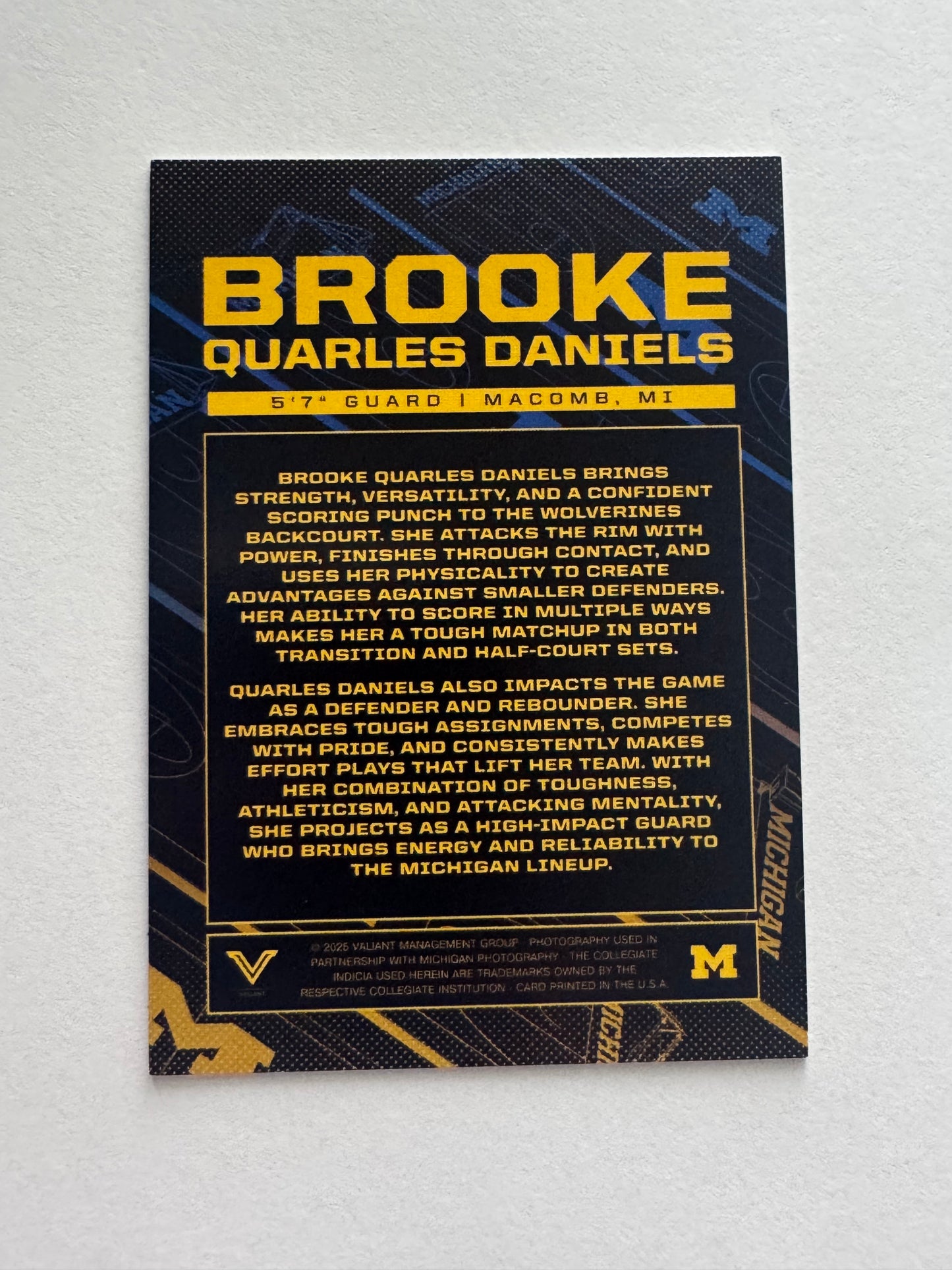Brooke Daniels 'Blue Out' /100 Valiant Trading Card