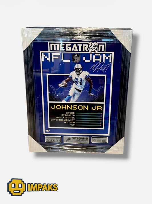 Calvin Johnson Custom Framed Autographed Photo