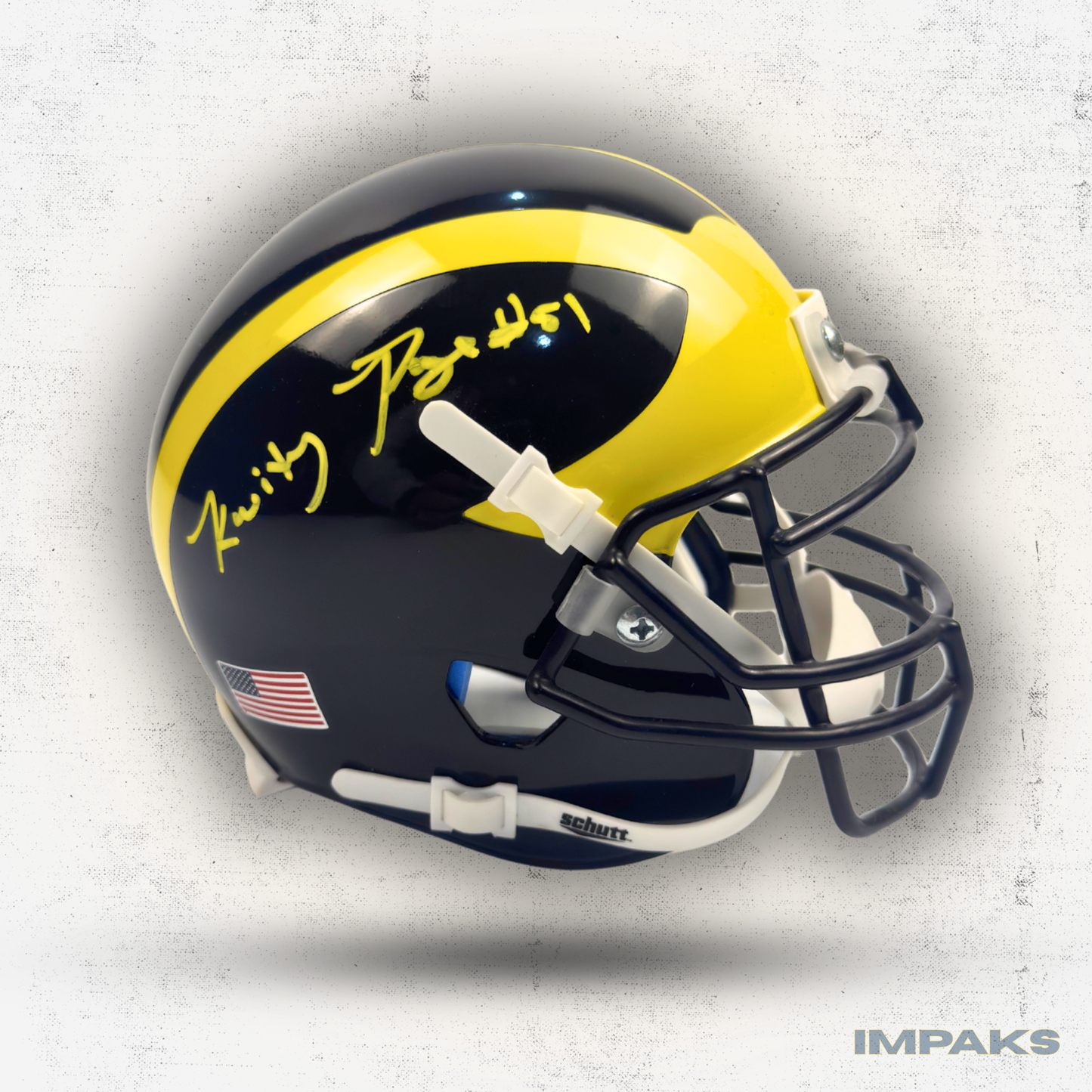 Kwity Paye Autographed Mini Helmet - Michigan Wolverines