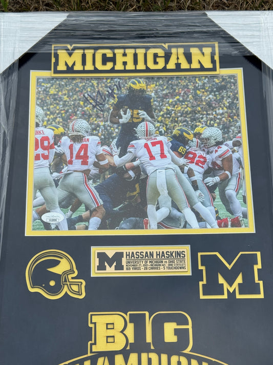 Hassan Haskins Custom Framed Autographed Photo
