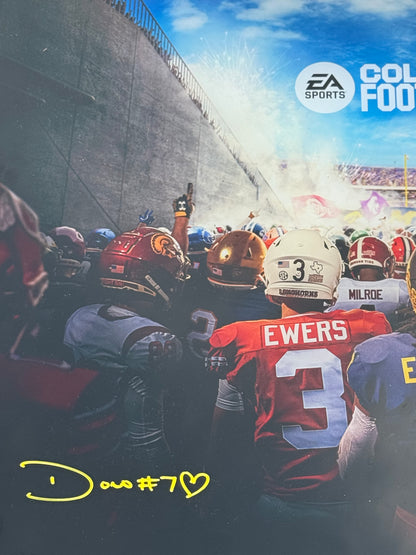 Donovan Edwards Autographed Acrylic NCAA 25 Cover