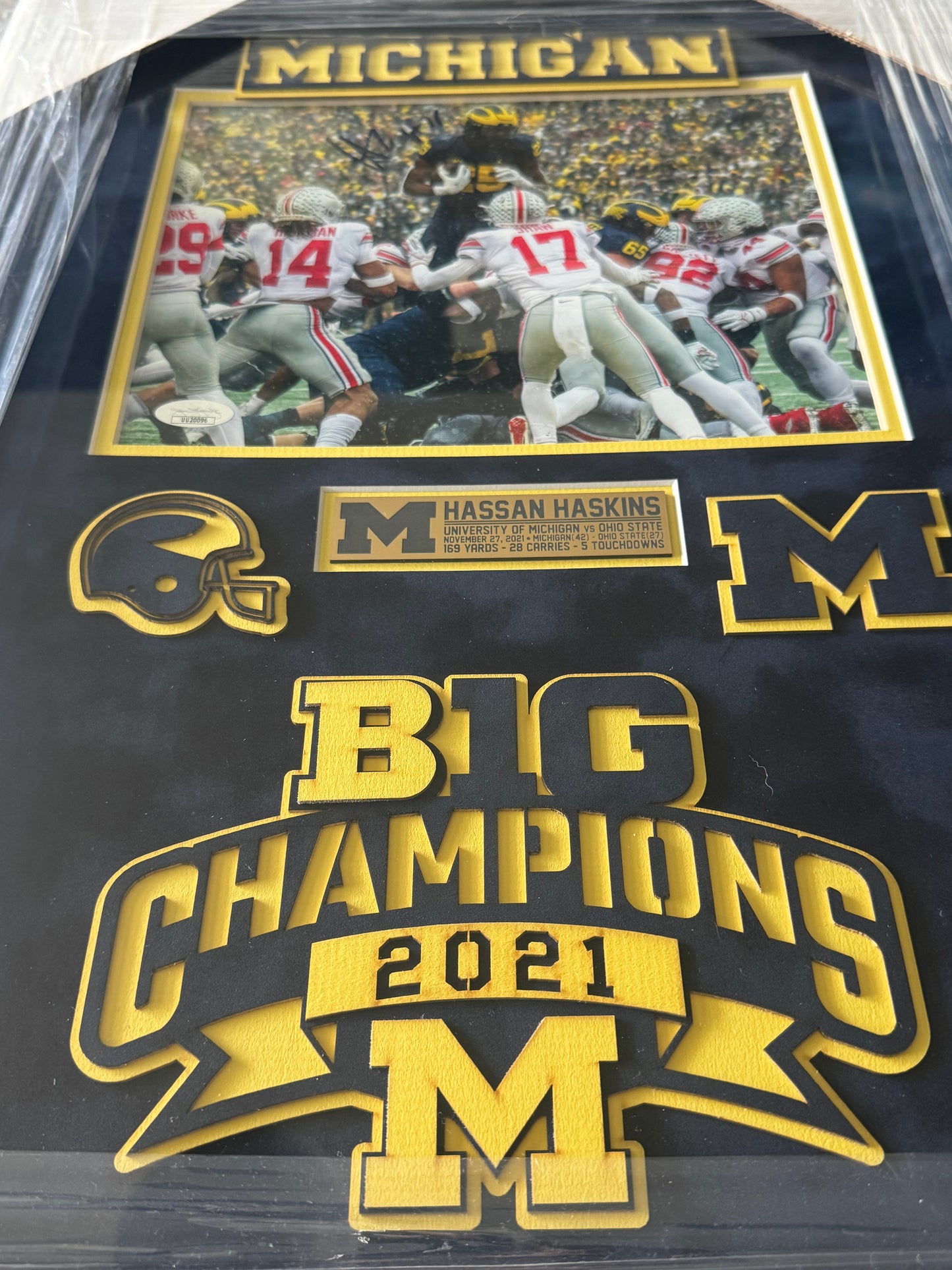 Hassan Haskins Custom Framed Signed 8x10 Photo From 'The Game' 2021