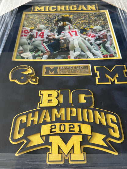 Hassan Haskins Custom Framed Signed 8x10 Photo From 'The Game' 2021