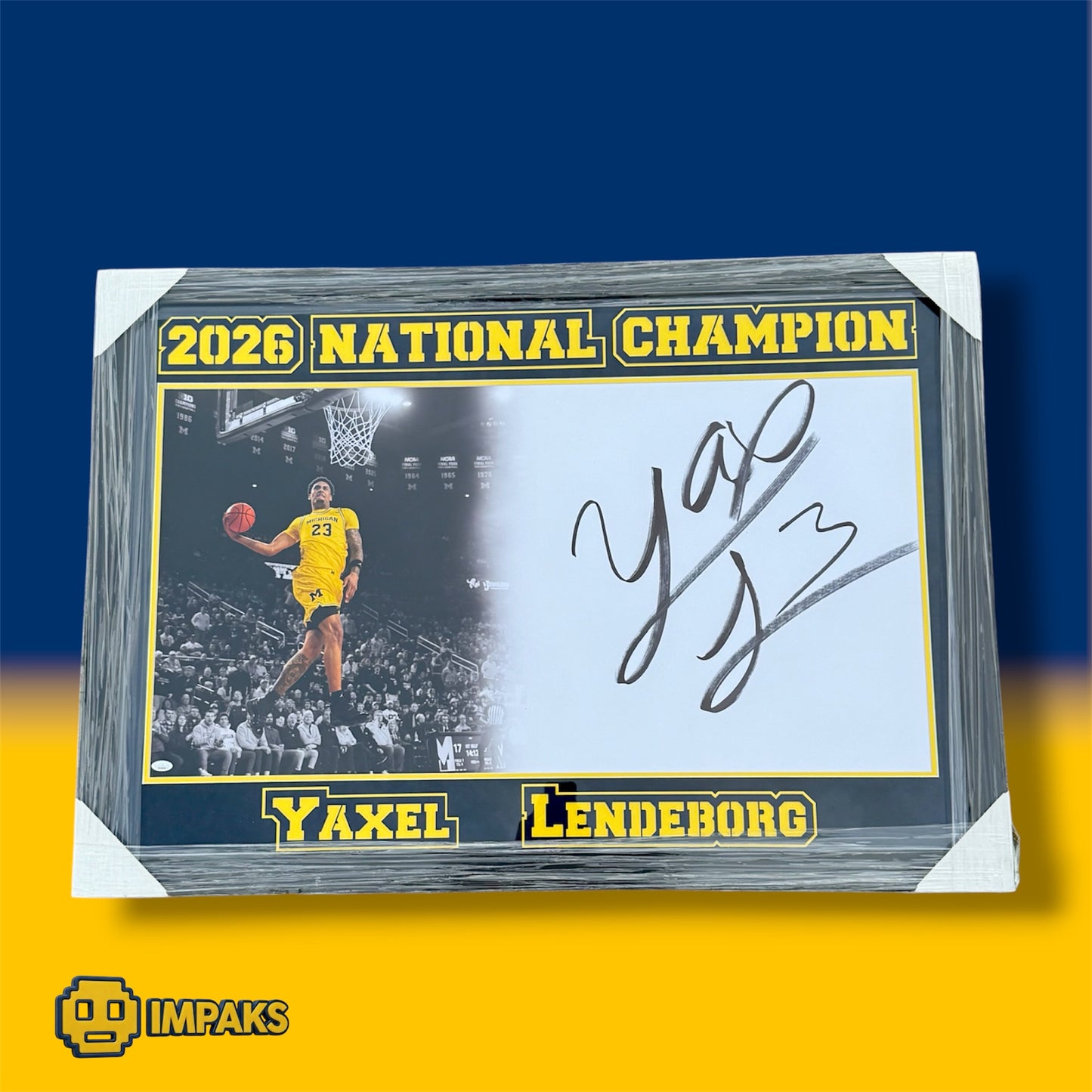 Yaxel Lendeborg Custom Framed Autographed Photo