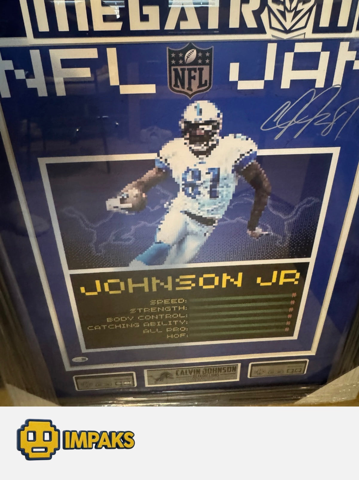 Calvin Johnson Custom Framed Autographed Photo