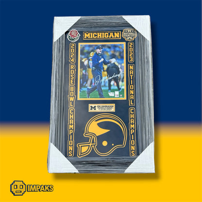 Jim Harbaugh Custom Framed Autographed Photo