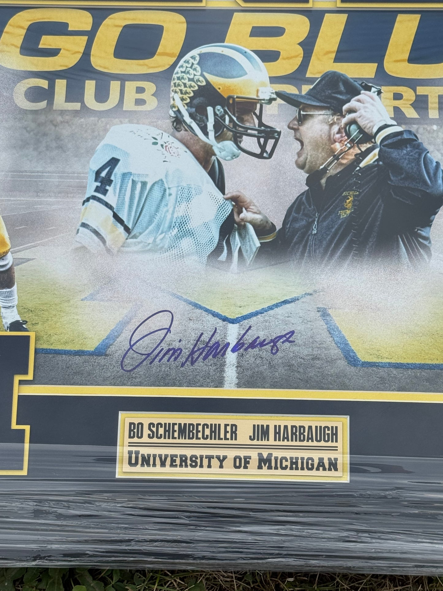 Jim Harbaugh Custom Framed Autographed Photo