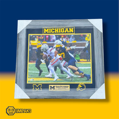 Aidan Hutchinson Custom Framed Autographed Photo