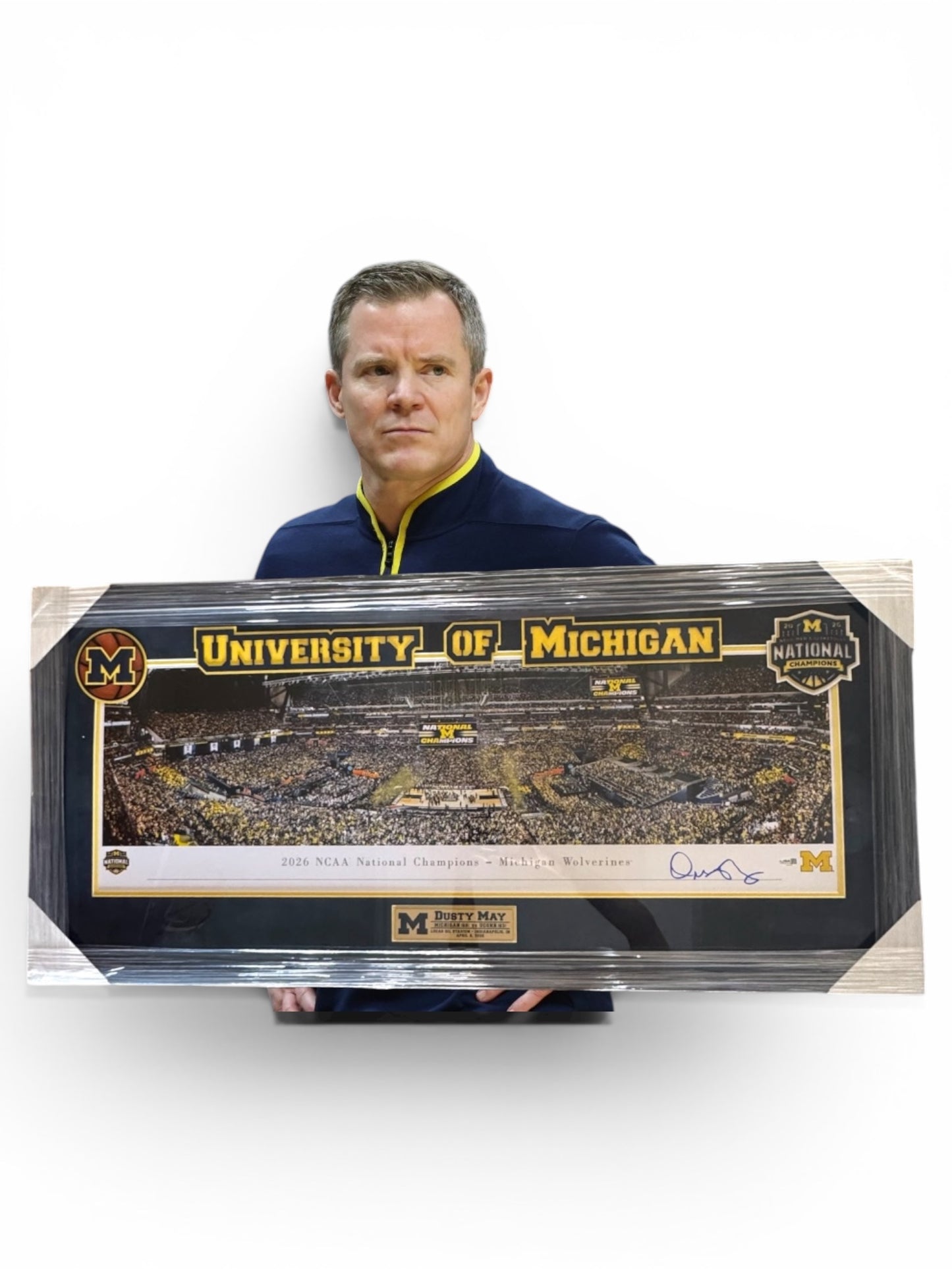 Dusty May Signed Large Panoramic National Championship Frame